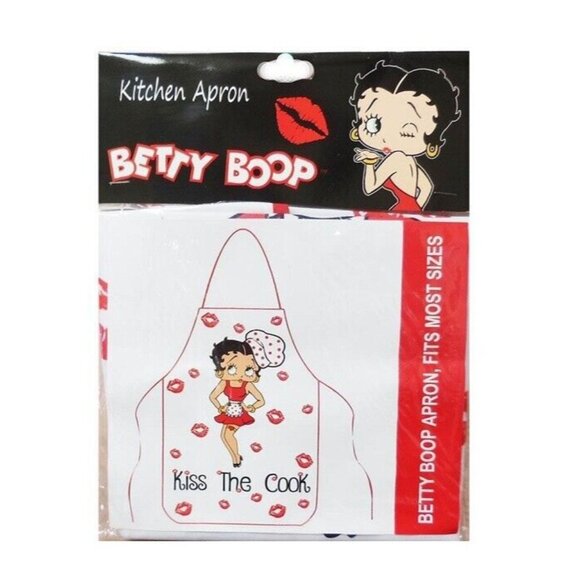 New Betty Boop Kiss the Cook Apron Kitchen Cooking Gift Oven Barbecue Grill Lips - Picture 4 of 4